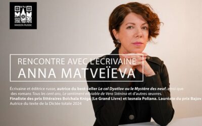 Soirée littéraire de Anna Matveïeva, écrivaine et éditrice russe